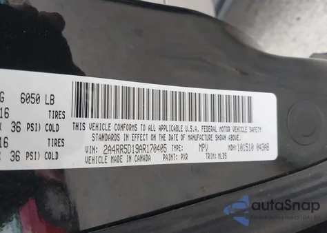 2010 Chrysler Town & Country Touring z USA, uszkodzony, nr VIN 2A4RR5D19AR170405